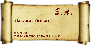 Strauss Anton névjegykártya